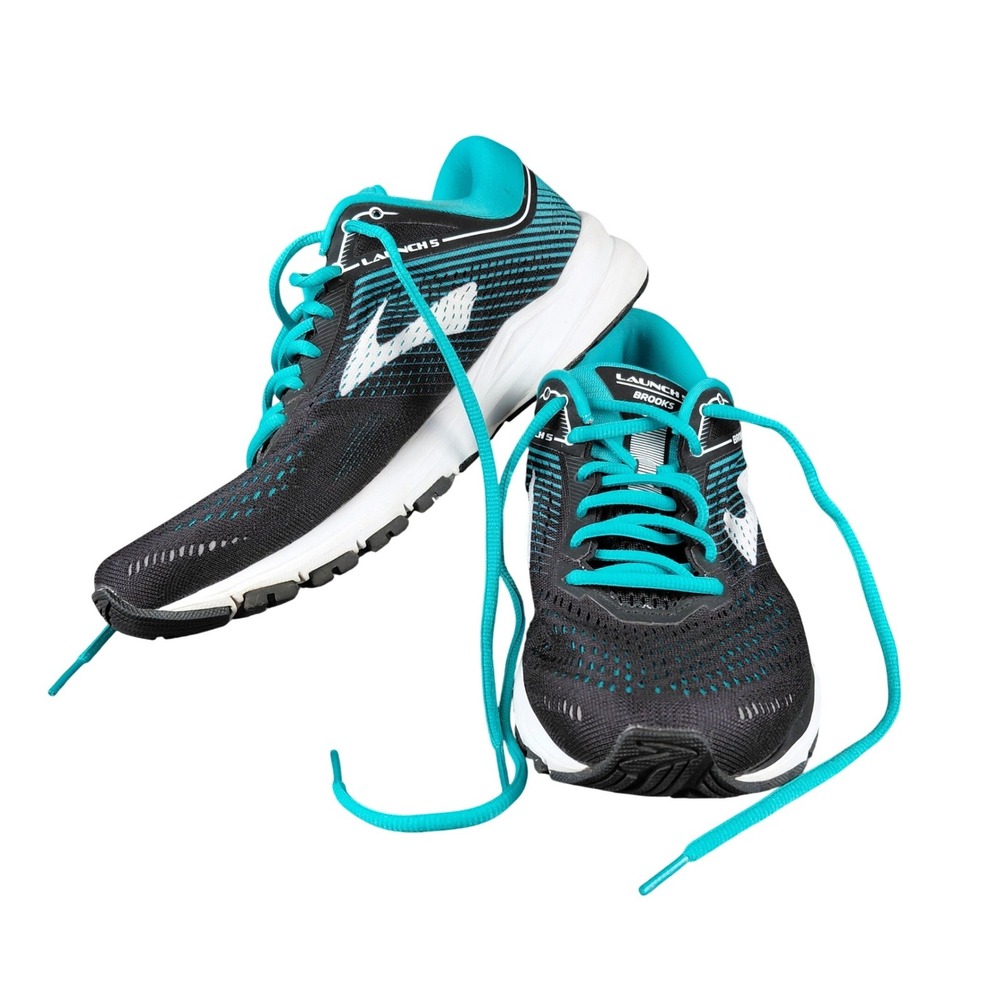 Brooks Launch 5 Teal Black Running Shoes Women‎ 10 Medium DNA Amp
